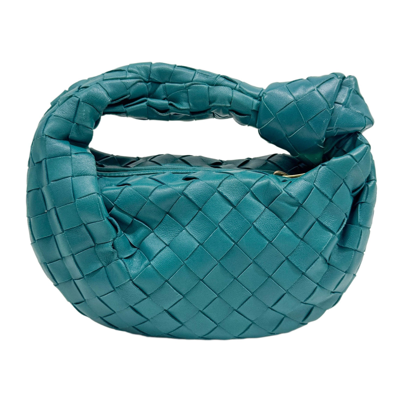 Mini Jodie Intrecciato Teal Leather Hand Bag