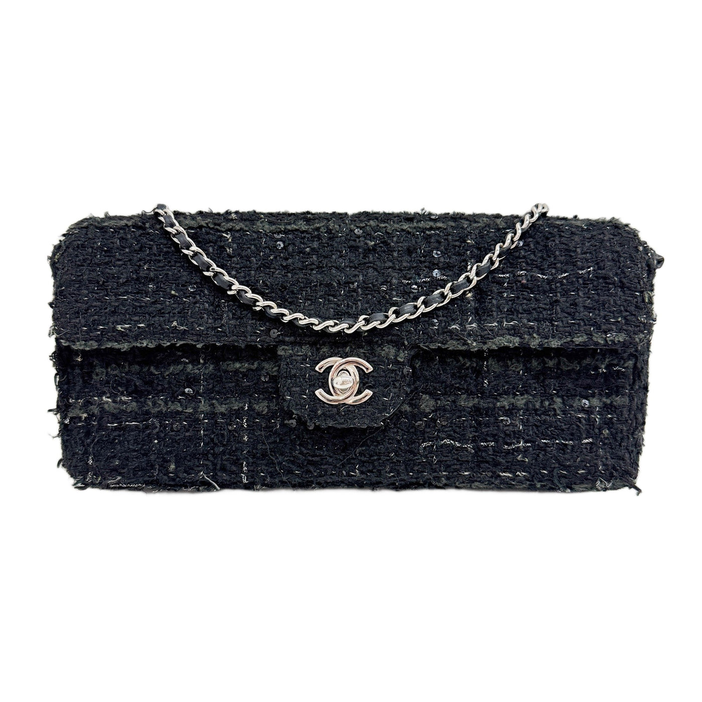 East West Chocolate Bar 2002-2003 Black Tweed Shoulder Bag