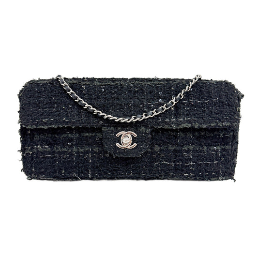 East West Chocolate Bar 2002-2003 Black Tweed Shoulder Bag
