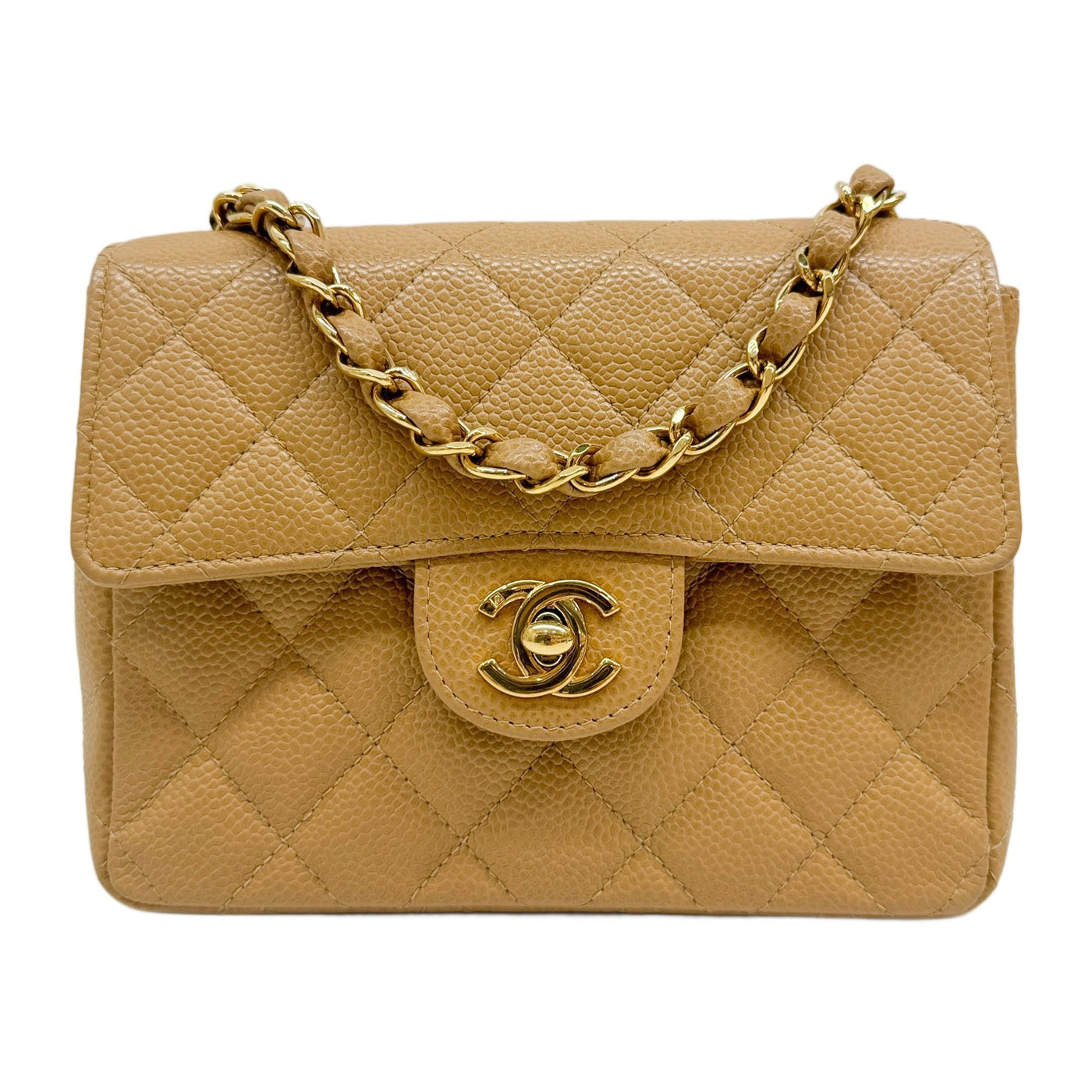 Square Mini Classic Flap 2003-2004 Matelasse Brown Leather Shoulder Bag