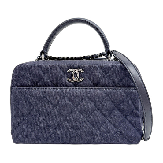 Trendy CC Bowler 2017-2018 Matelasse Navy Denim Two Way Bag