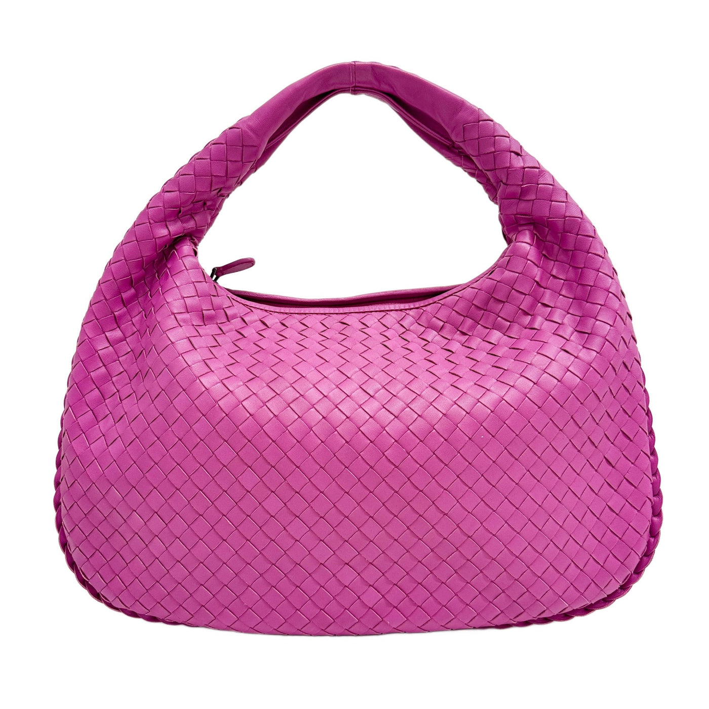 Veneta Intrecciato Purple Leather Shoulder Bag