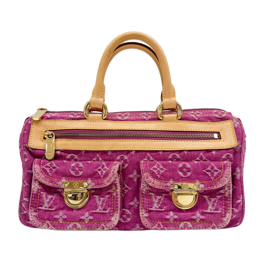 Baggy Pink Monogram Denim Hand Bag