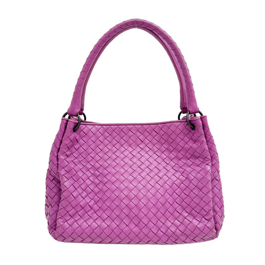 Parachute Intrecciato Purple Leather Shoulder Bag