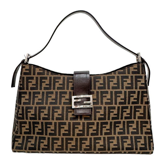 Brown Zucca Canvas Shoulder Tote Bag
