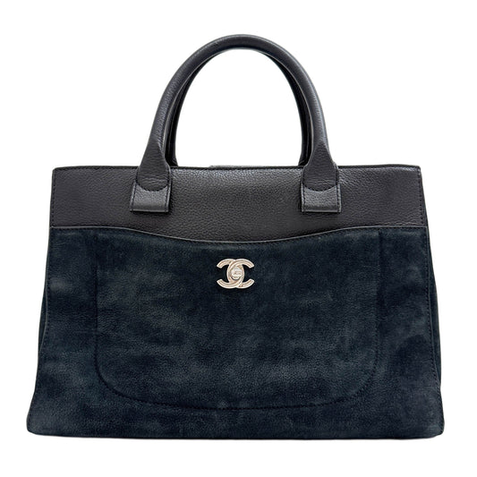 Small Neo Executive 2017-2018 Black Leather Trim Black Nubuck Leather Tote Bag
