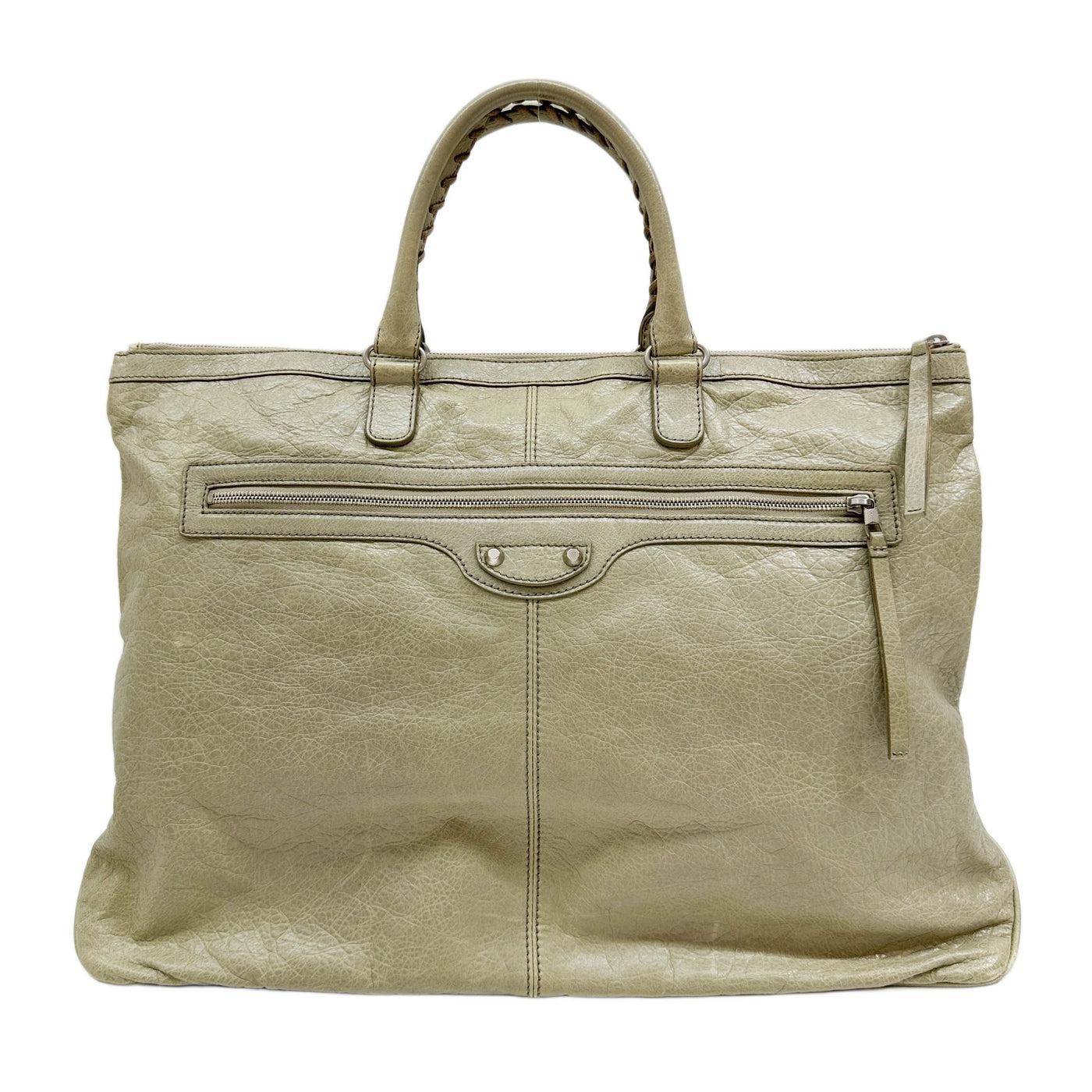 Weekender Pastel Green Leather Hand Bag
