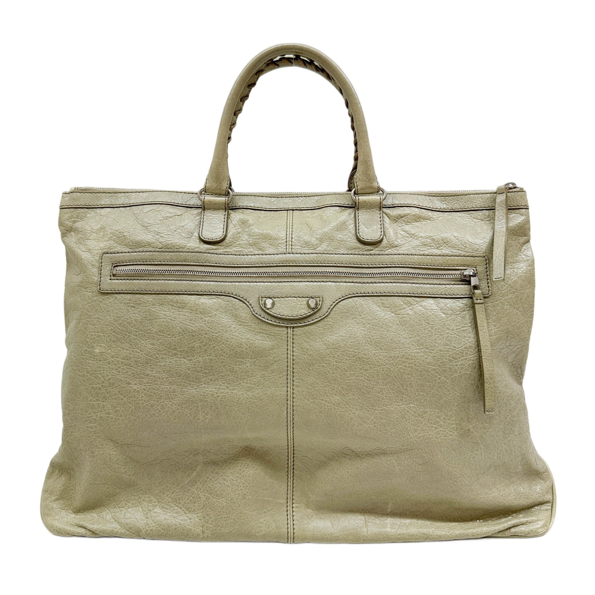 Weekender Pastel Green Leather Hand Bag