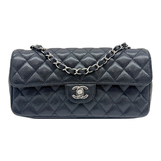 East West Classic Flap 2010-2011 Matelasse Black Leather Shoulder Bag