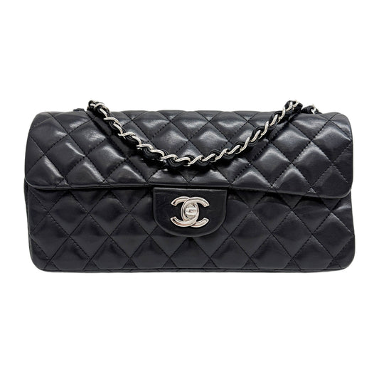 East West Classic Flap 2006-2008 Matelasse Black Leather Shoulder Bag