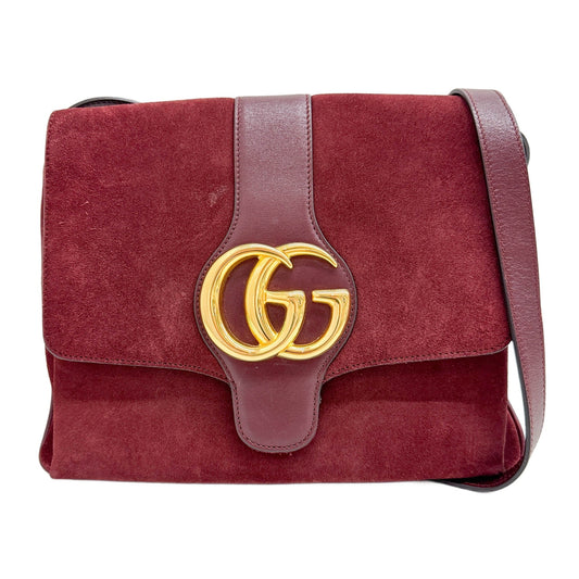 GG Marmont Bordeaux Red Suede Shoulder Bag
