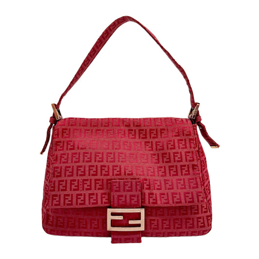 Mamma Baguette Red Zucchino Canvas Shoulder Bag