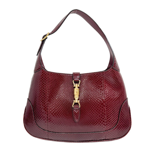 Jackie 1961 Red Python Embossed Leather Shoulder Bag