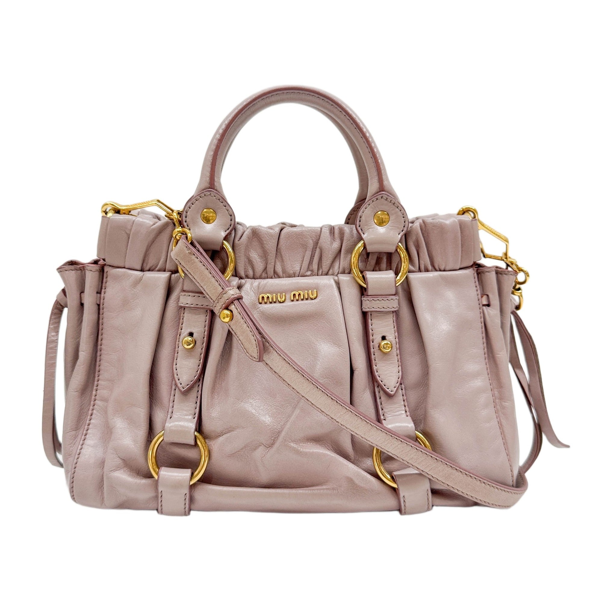Mini Vitello Light Pink Leather Handle Bag