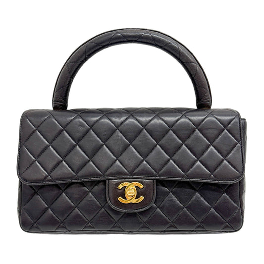 Kelly Flap Top Handle 1991-1994 Matelasse Black Leather Handle Bag