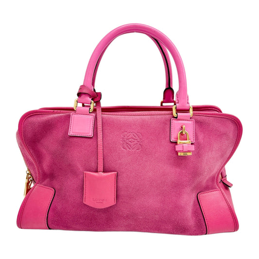 Amazona Pink Suede Hand Bag