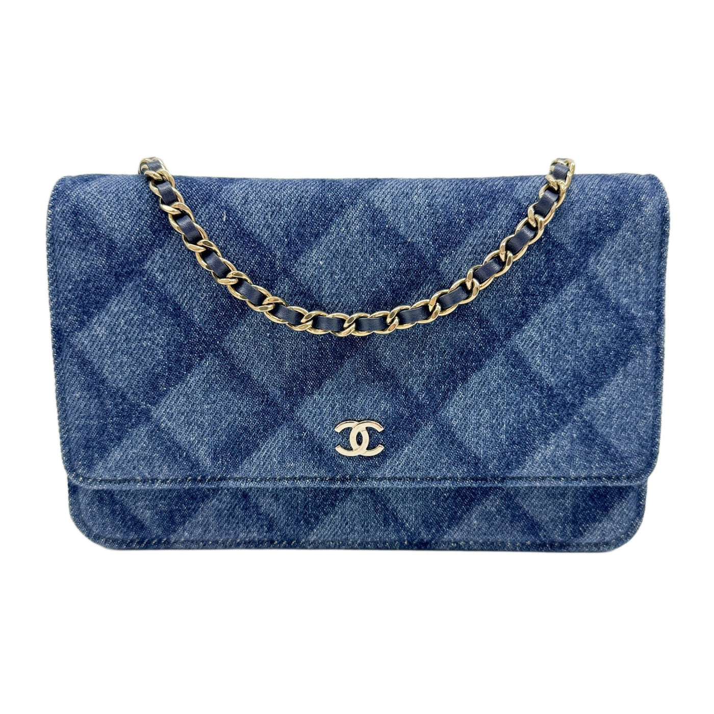 Wallet On Chain 2021-2026 Blue Denim Shoulder Bag
