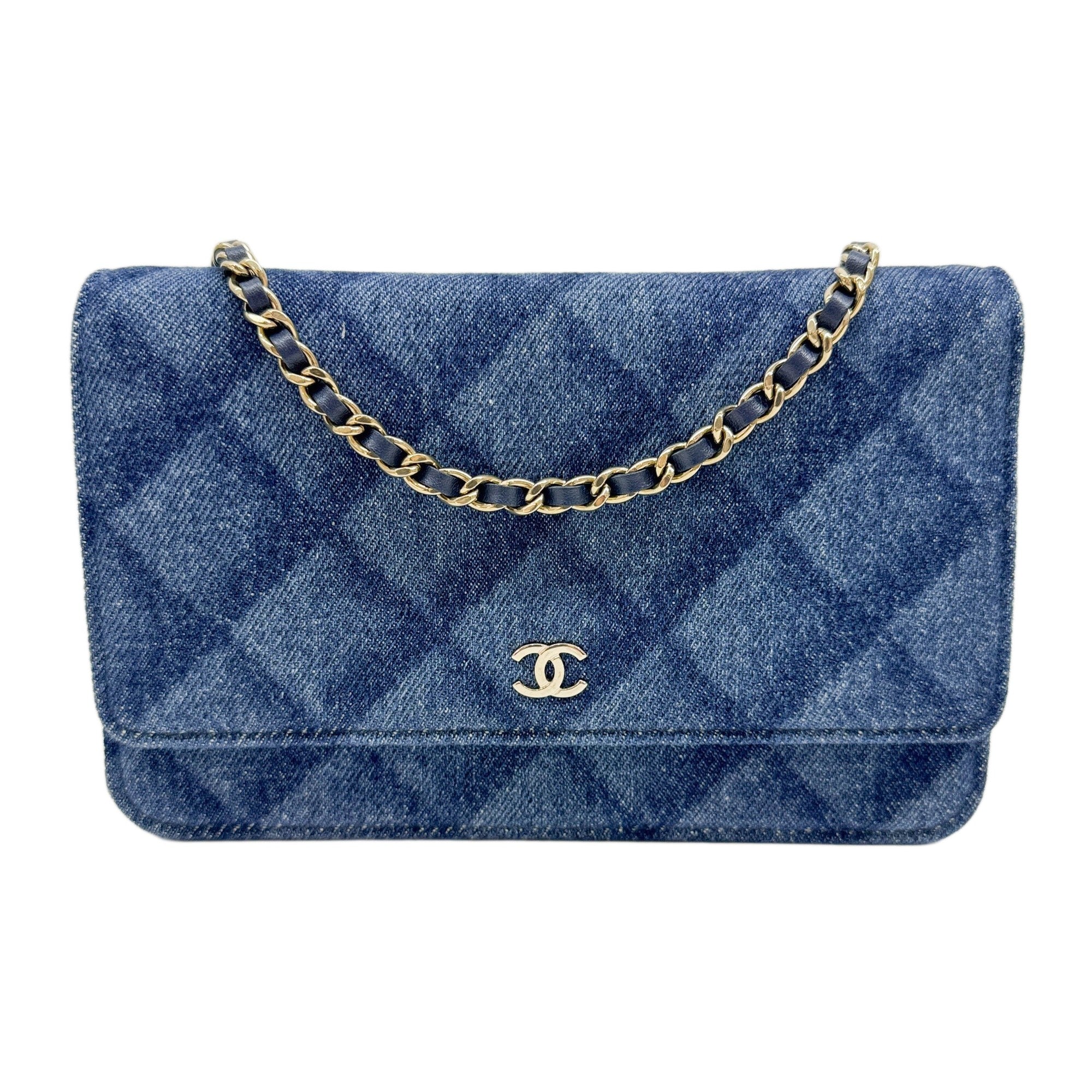 Wallet On Chain 2021-2026 Blue Denim Shoulder Bag