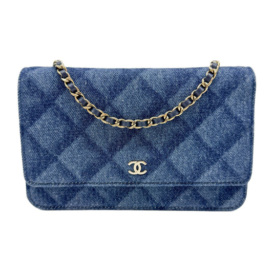 Wallet On Chain 2021-2026 Blue Denim Shoulder Bag