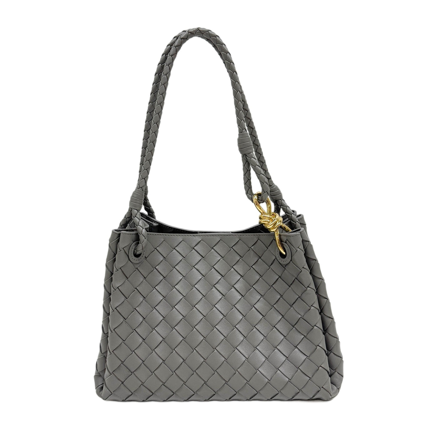 Parachute Intrecciato Grey Leather Two Way Bag