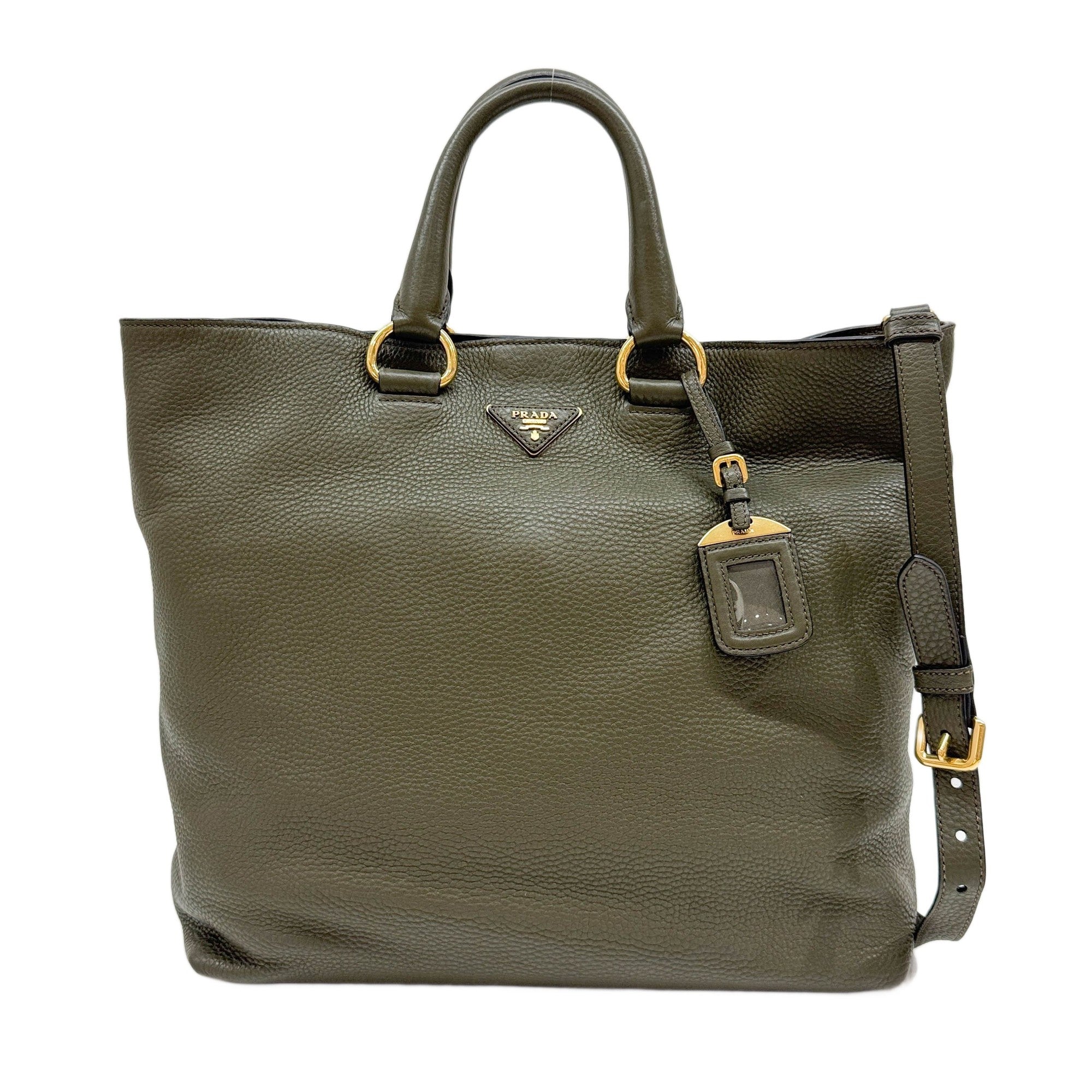 Army Green Leather Two Way Bag