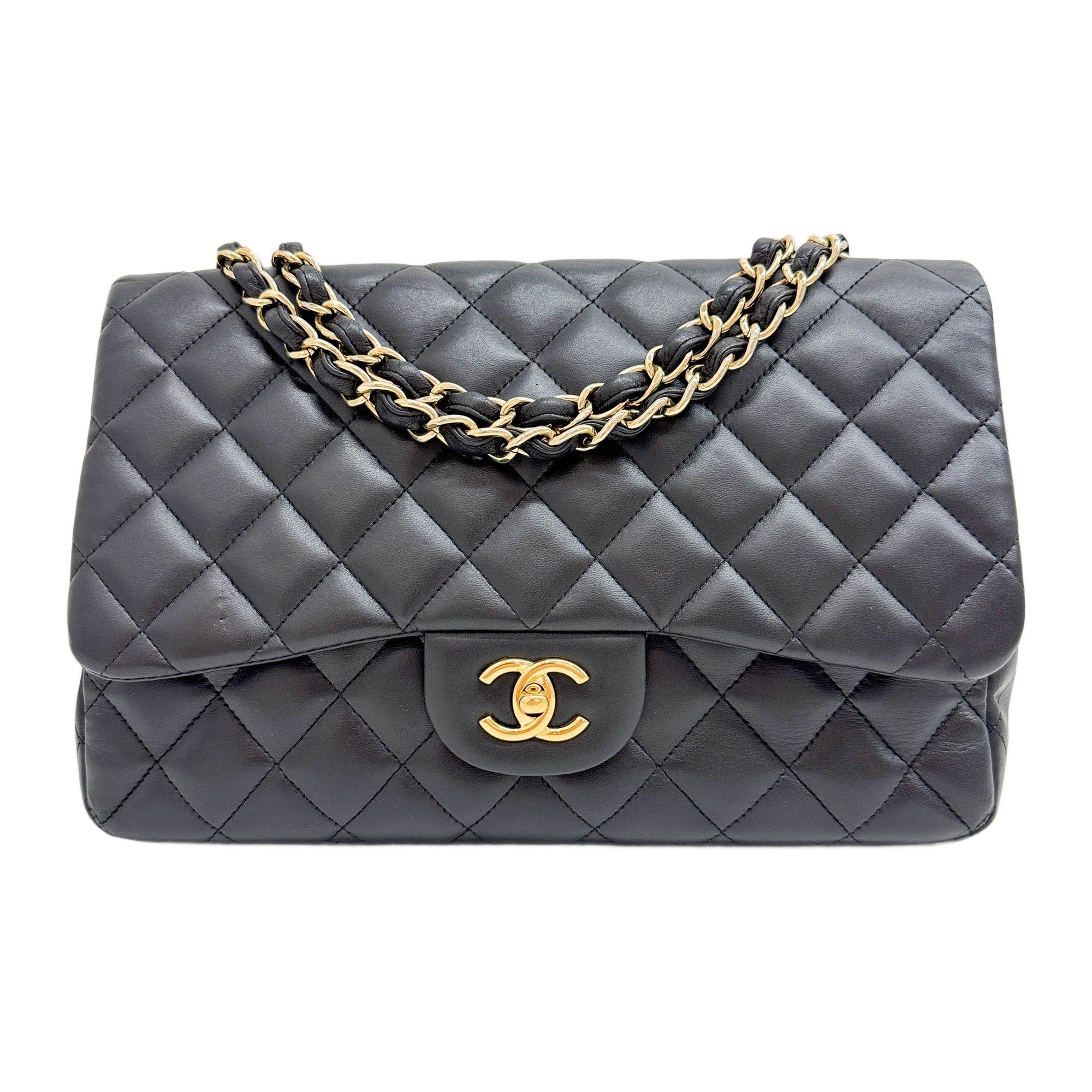 Jumbo Classic Flap 2009-2010 Matelasse Black Leather Shoulder Bag