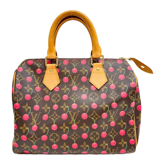 Speedy 25 Cherry Mon Cherie Brown Monogram Canvas Handle Bag
