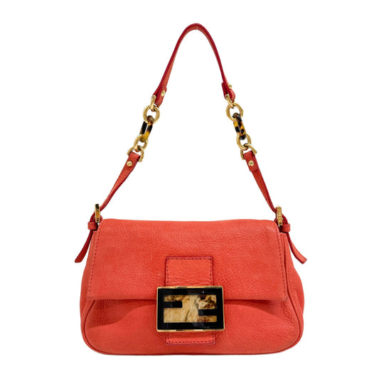 Mini Mamma Baguette Blood Orange Nubuck Leather Shoulder Bag