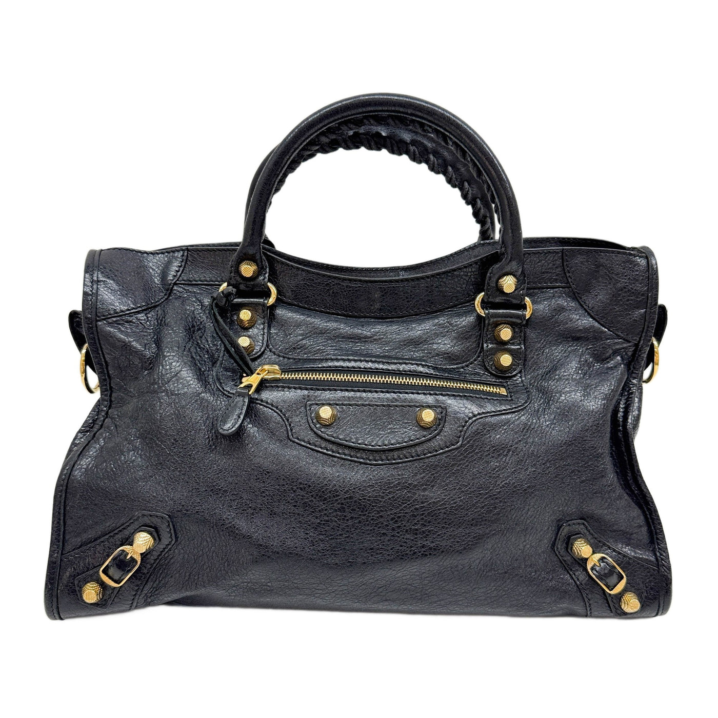 Giant 12 The City Black Leather Two Way Bag