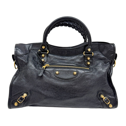 Giant 12 The City Black Leather Two Way Bag