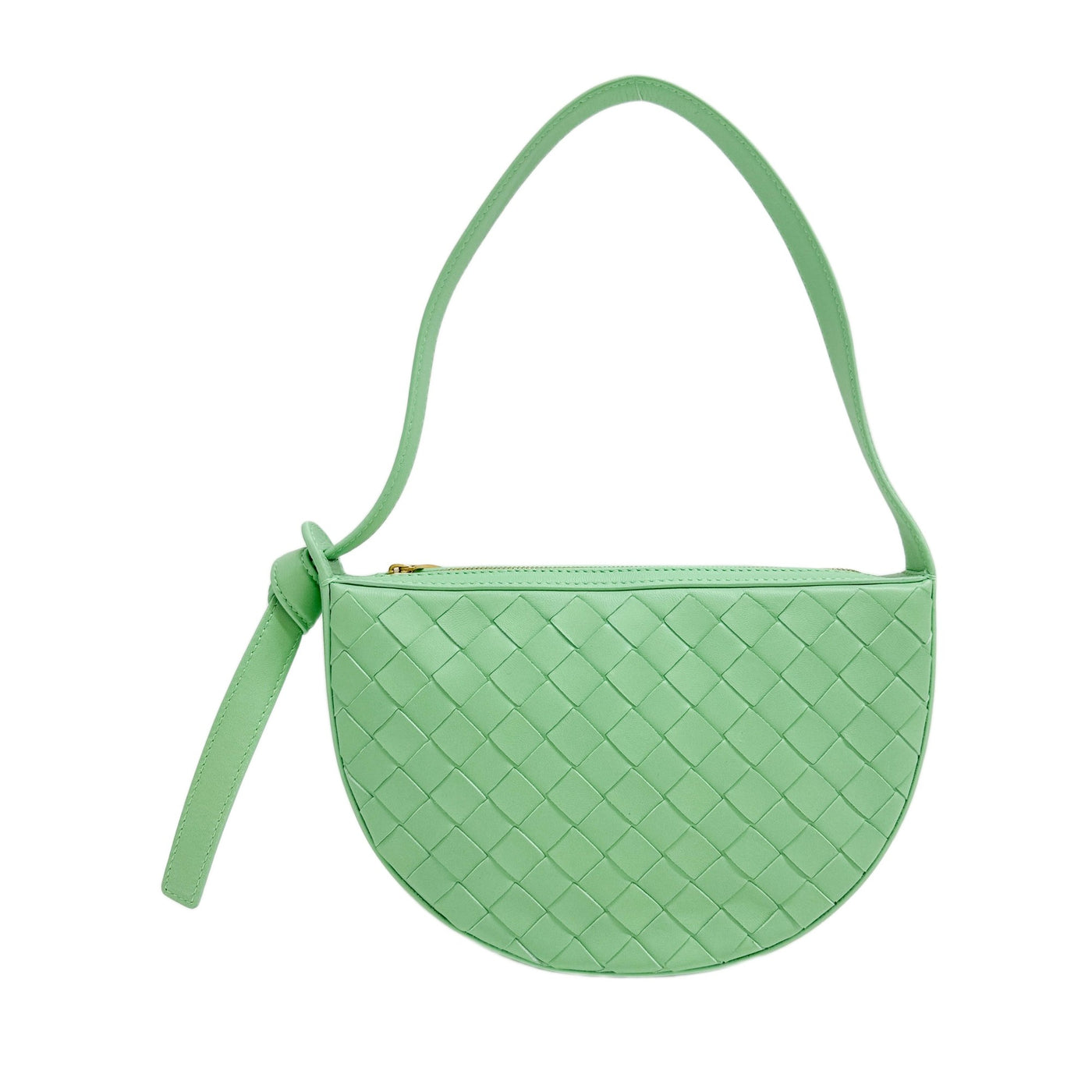 Mini Sunrise Intrecciato "Siren" Green Leather Shoulder Bag