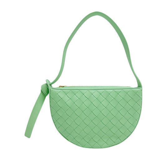 Mini Sunrise Intrecciato "Siren" Green Leather Shoulder Bag