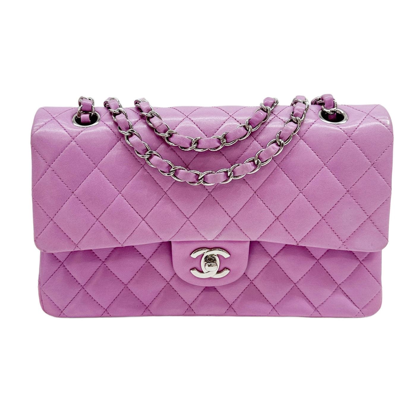 Double Flap 2010-2011 Matelasse Light Purple Leather Shoulder Bag
