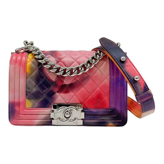 Mini Boy 2014-2015 "Flower Power" Matelasse Mulitcolor Leather Shoulder Bag