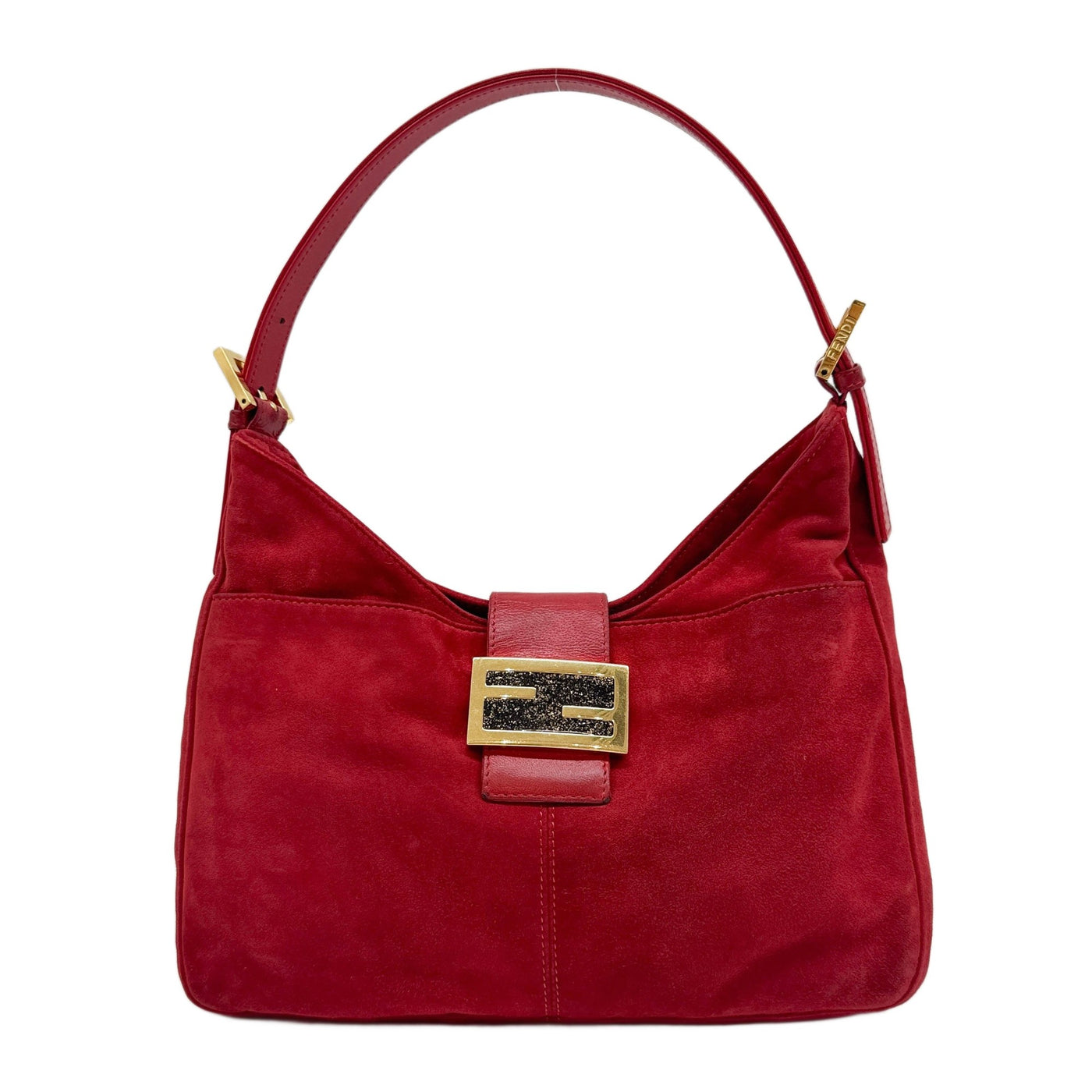 Red Suede Shoulder Bag