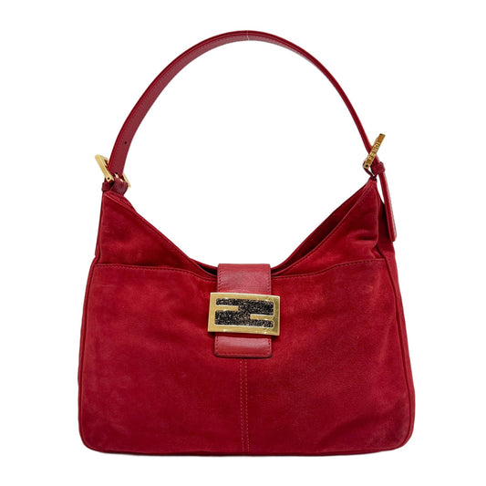 Red Suede Shoulder Bag