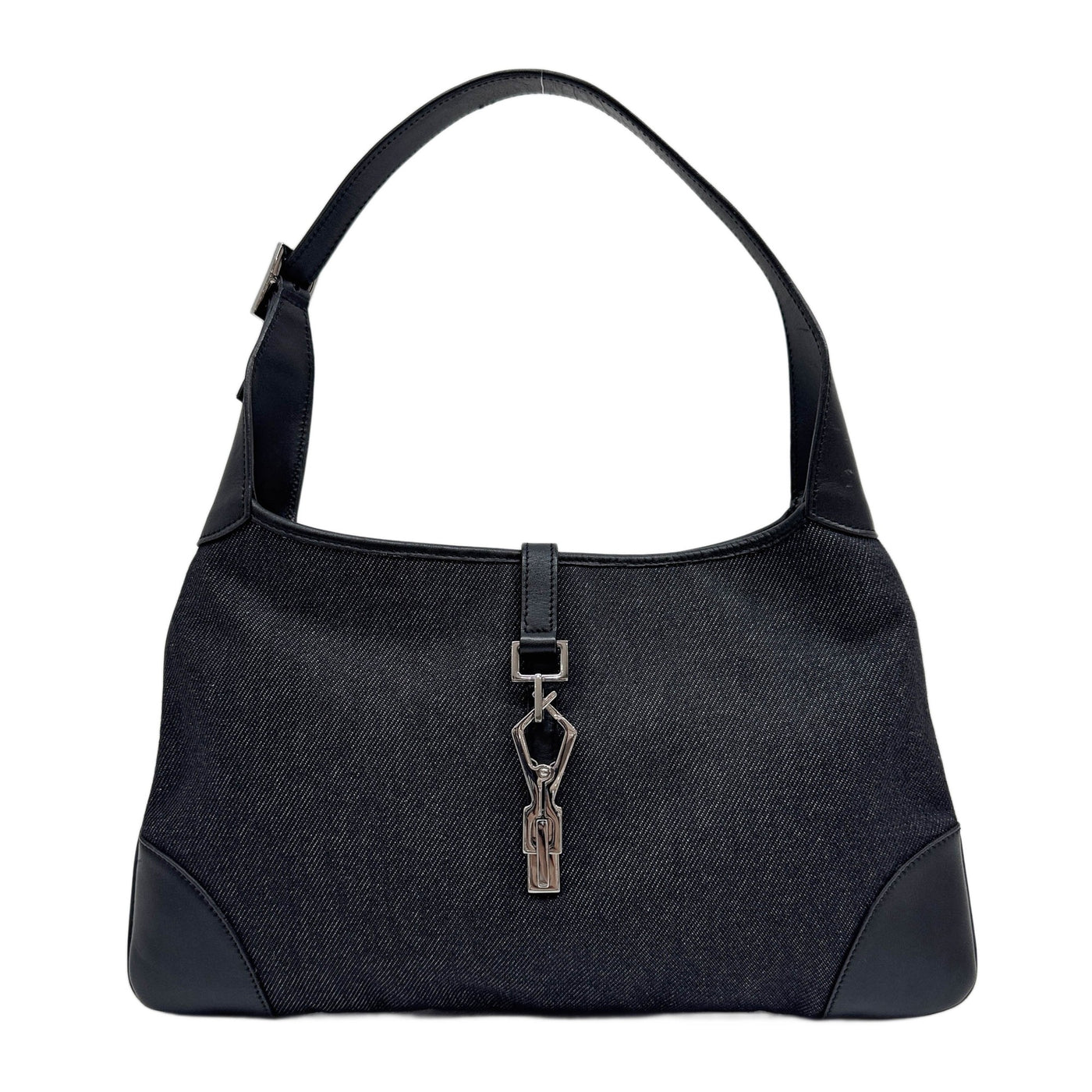 Jackie Black Denim Shoulder Bag
