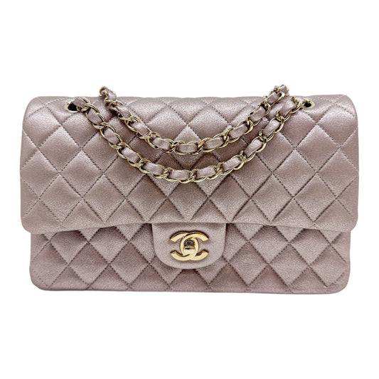 Classic Double Flap 2013-2017 Metallic Light Purple Leather Shoulder Bag