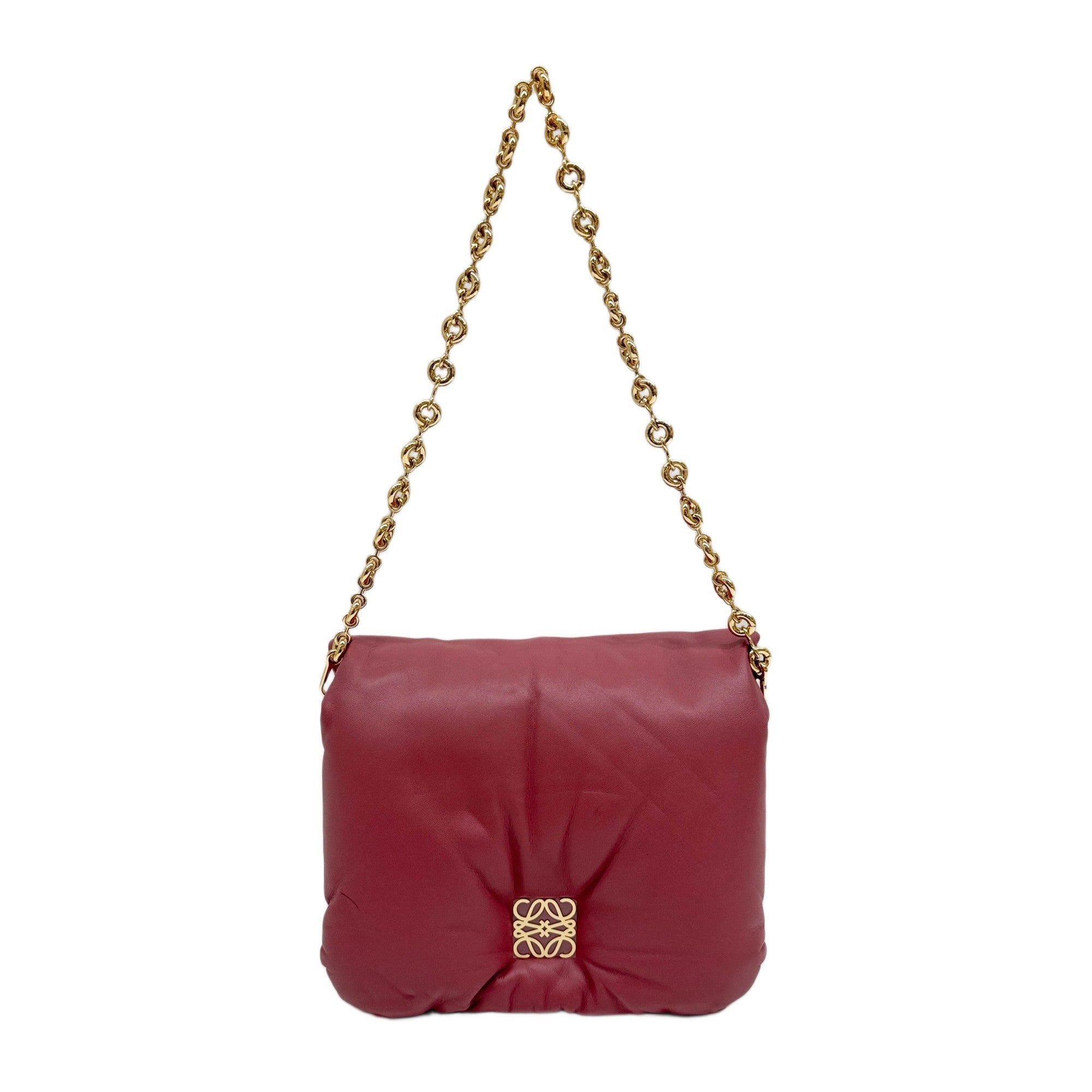 Goya Puffer Rose Pink Leather Shoulder Bag