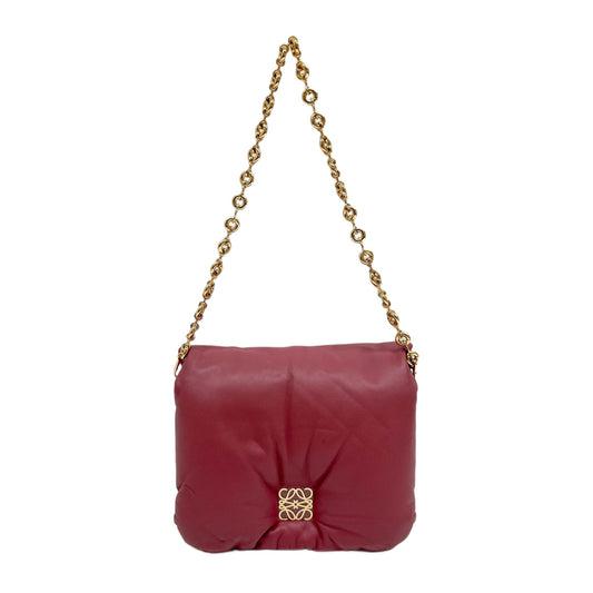 Goya Puffer Rose Pink Leather Shoulder Bag