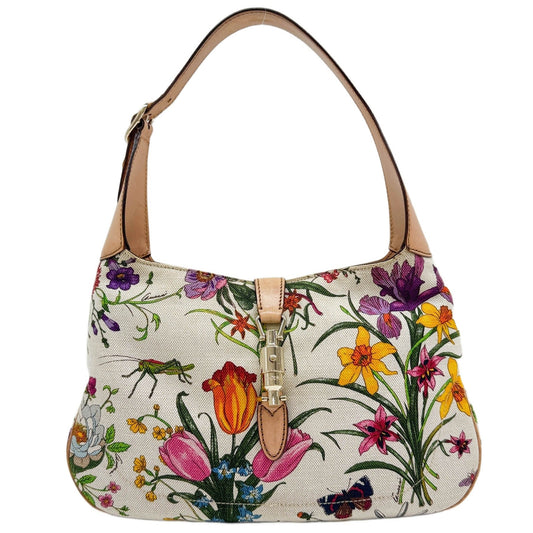 Jackie 1961 Multicolor Floral Canvas Shoulder Bag