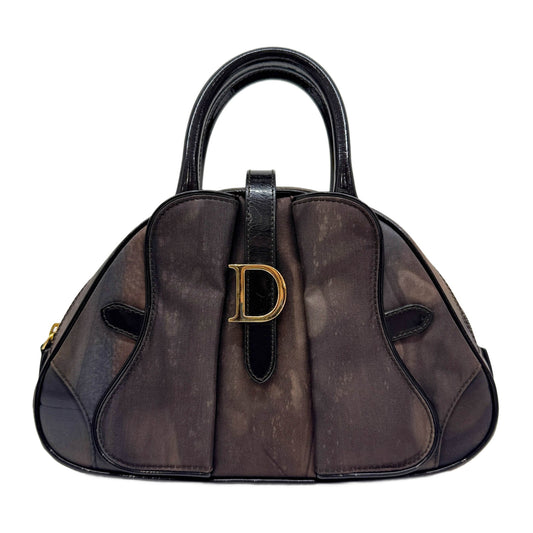 Mini Saddle Bowler Brown Nylon Handle Bag