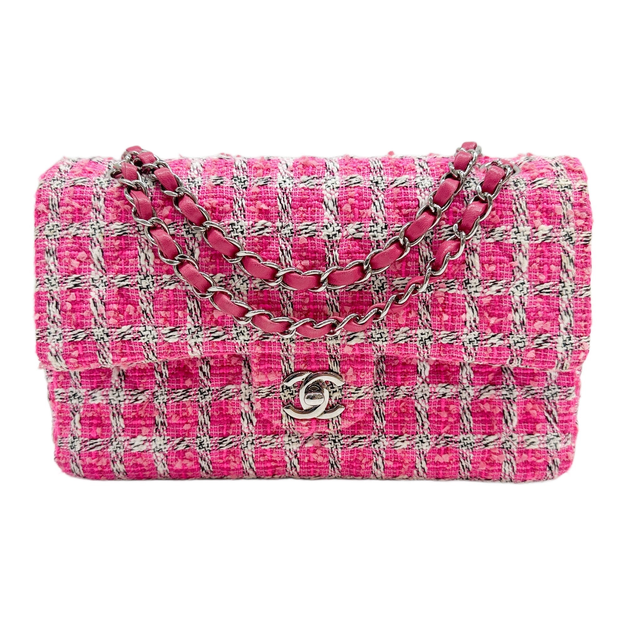 Classic Double Flap 2014 PinkTweed Shoulder Bag