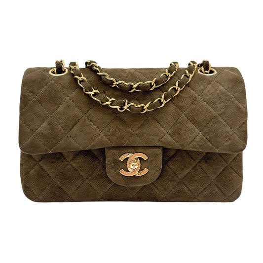 Small Classic Double Flap 1994-1996 Matelasse Brown Suede Shoulder Bag