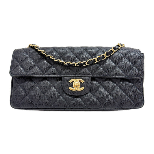 Classic Long Flap 2010-2011 Matelasse Black Caviar Leather Shoulder Bag