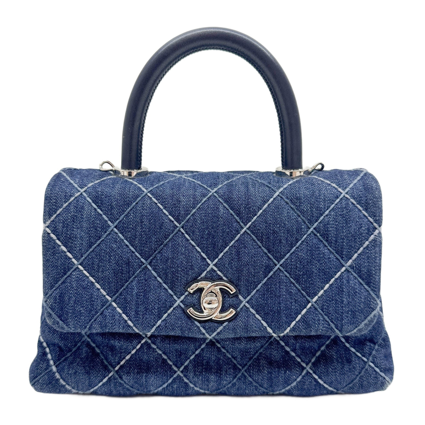 Coco Handle 2018 Matelasse Blue Denim Two Way Bag