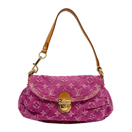 Neo Pleaty Pink Monogram Canvas Denim Shoulder Bag