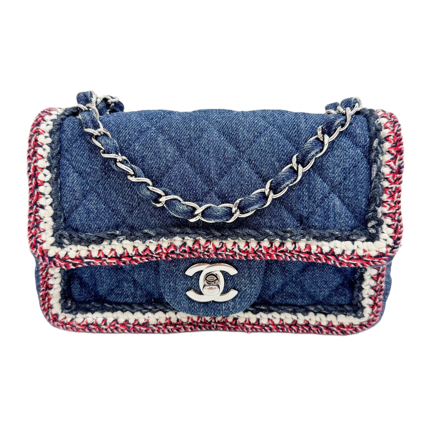 Mini Classic Flap 2018-2019 Matelasse Blue Denim Shoulder Bag