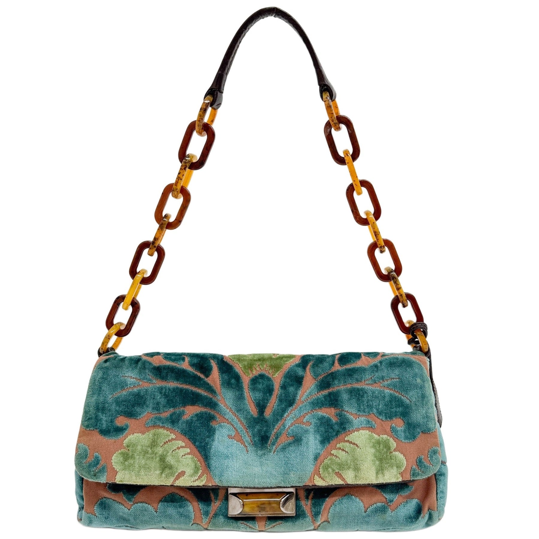 Multicolor Velvet Shoulder Bag