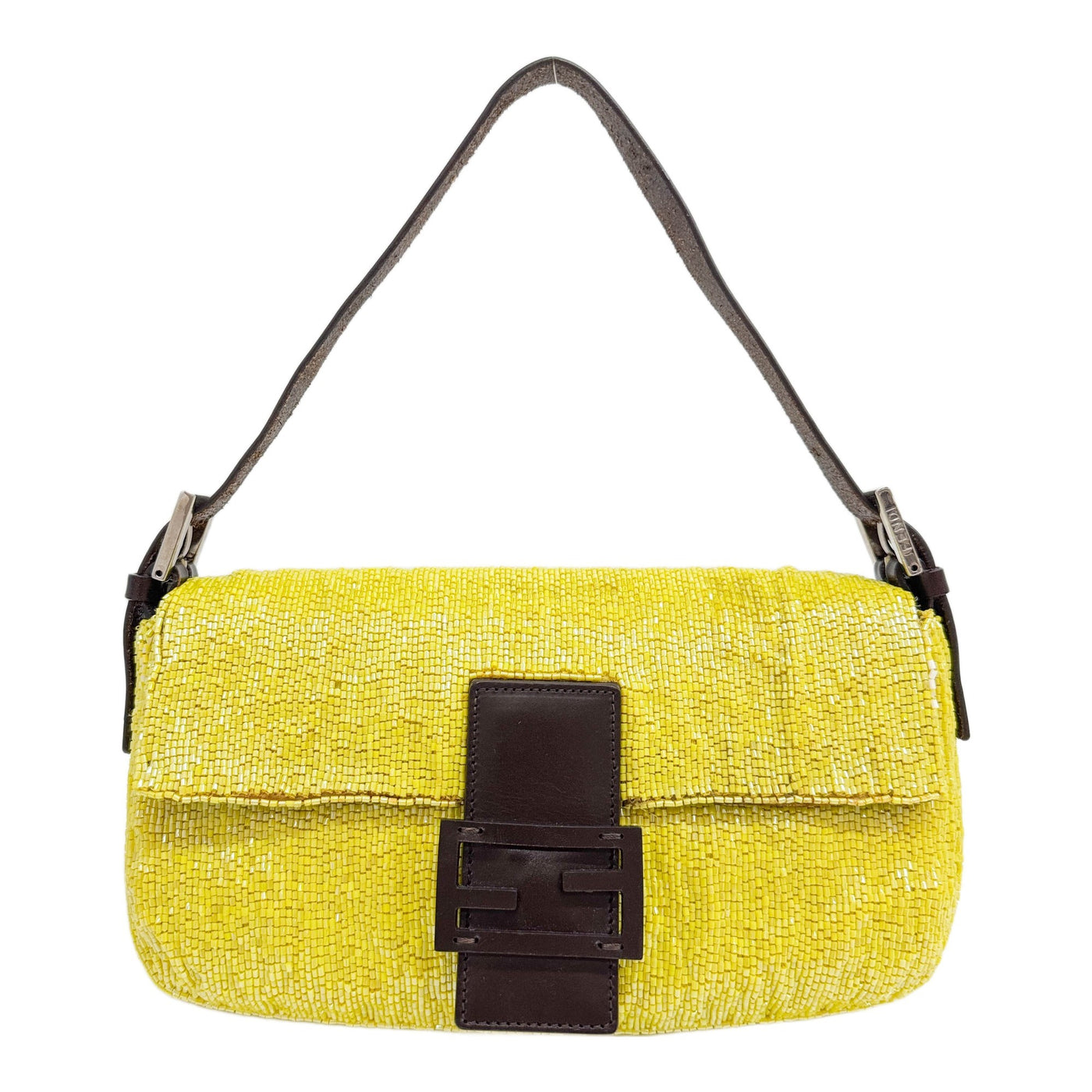 Baguette Yellow Beaded Shoulder Bag